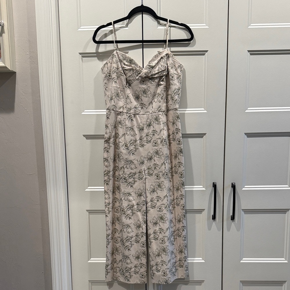 Floral Print Cropped Jumpsuit